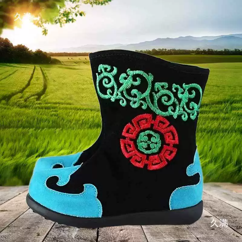 Монголия весенне-осенние сапоги и обувь для детей, для мальчиков и девочек, монгольский танец, этнический характер, повседневная