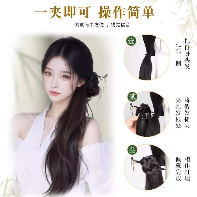 Nuevo estilo chino falso clip de cabello de cola de caballo bola en un clip de agarre antiguo adornamiento de cabello chino cheongsam francés clip de cabello