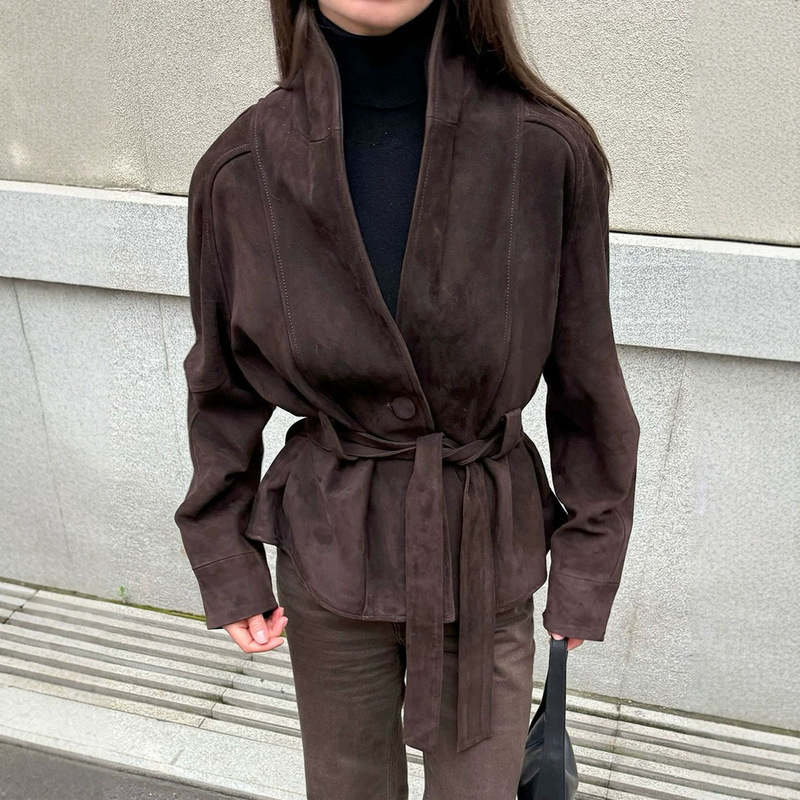 Amazon Cross-Border Foreign Trade 2025 Autumn and Winter Retro Imitation Suede Long-Sleeved Jacket Frosted Velvet Jacket for Women Casual Amazon Cross-Border Foreign Trade 2025 Autumn and Winter Retro Imitation Suede Long-Sleeved Jacket Frosted Velvet Jacket for Women Casual