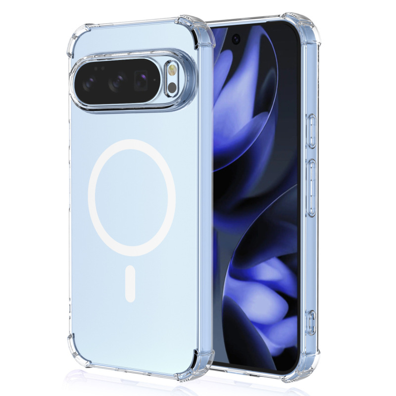 Magnetic Transparent Phone Case Moto Samsung Oppo Honor Google Xiaomi Redmi Oneplus Anti-Fall Transparent Magnetic Case