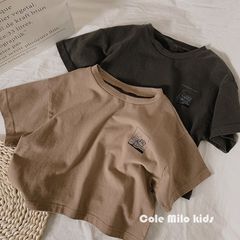 2024 Summer New Stylish Medium and Small Children's Cotton T-shirt Top with Print, Unisex Children's Short Sleeve Base Shirt