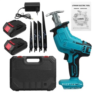 Lithium battery rechargeable reciprocating saw saber saw large capacity household handheld electric hand saw outdoor cutting lithium electric saw
