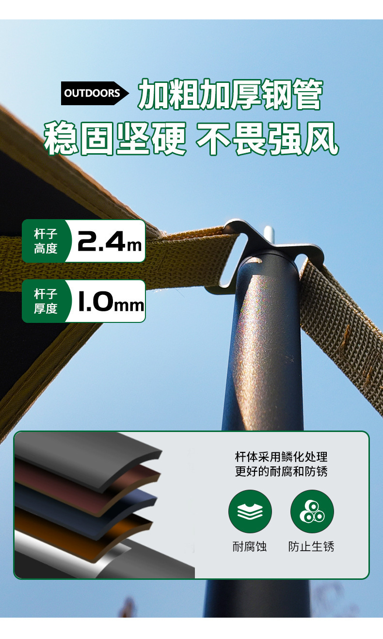Cross-Border Swallowtail Canopy Black Sunscreen Tent Outdoor Sunshade No Setup Required Camping Equipment Butterfly-Shaped Rainproof