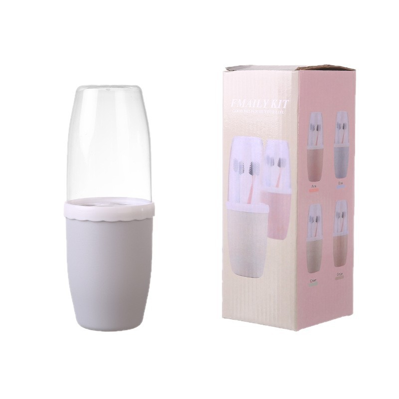 Einfacher Haushaltsbehälter Zahnpasta, tragbares Reiseset für Paare, Etui, Aufbewahrungsbecher für Zahnbürsten_voghion.com
