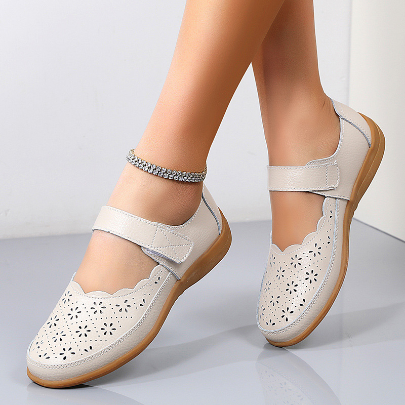 Clearance of Discontinued Sizes: Summer Women's Flat Closed-Toe Comfortable Casual Everyday Soft-Soled Comfortable Hollow-Out Mom Sandals with Velcro Straps Clearance of Discontinued Sizes: Summer Women's Flat Closed-Toe Comfortable Casual Everyday Soft-Soled Comfortable Hollow-Out Mom Sandals with Velcro Straps
