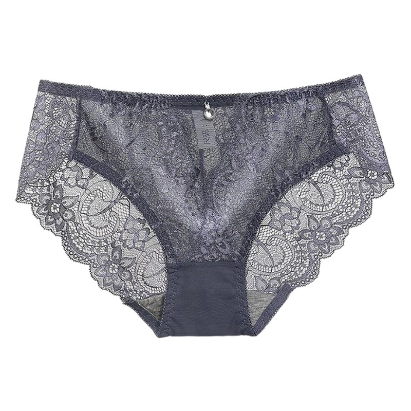 Panty de Encaje de Cintura Baja para Mujer de Nailon Transpirable y Sin Costuras para Uso Diario