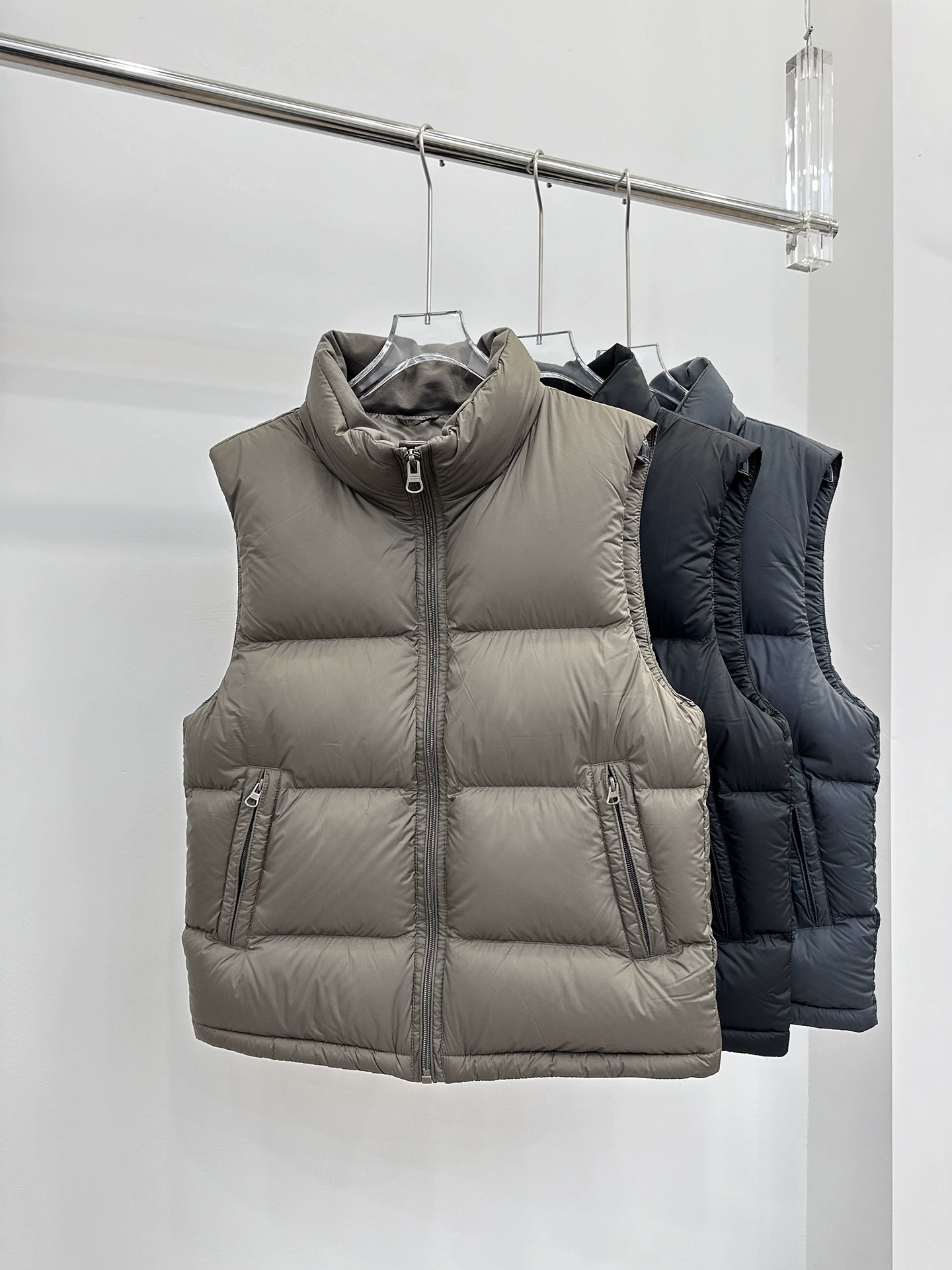 Men's velvet vest with down, soft down jacket sleevless, increased thickness, feather stuffing, duck down