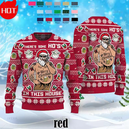 3D Merry Christmas Printed Sweatshirt Flamingo Pattern Christmas Sweater Men's Fun Street Ugly Cute Christmas Sweatshirt