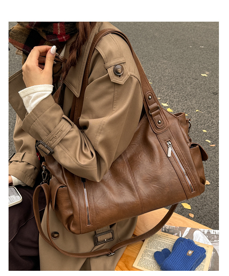 Vintage Damentasche Für Den Alltag Große Schultertasche Shopper_voghion.com