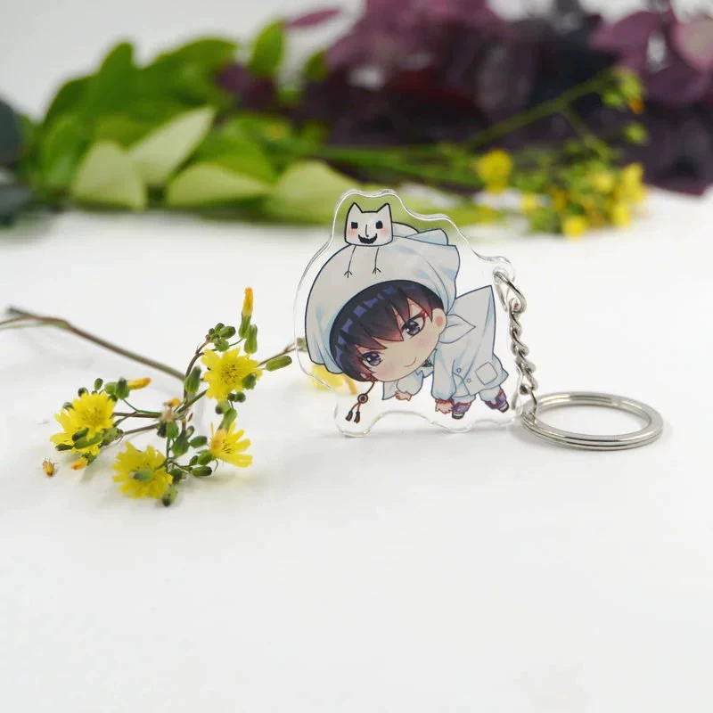 Acrylic keychain, cartoon transparent hairpins, wholesale, Birthday gift
