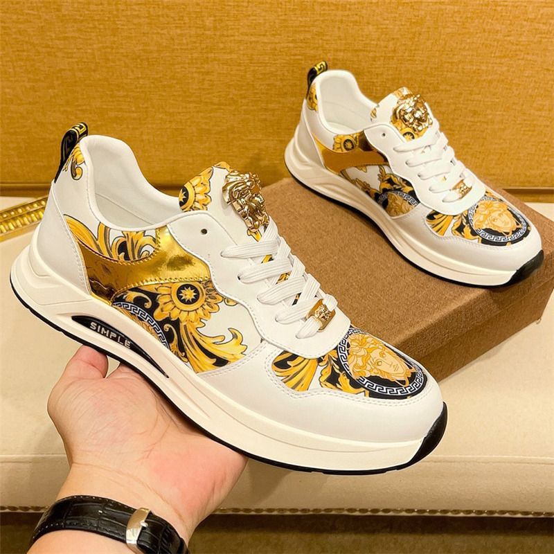 European Trendy Men's Shoes New Autumn and Winter Beauty Head Print Sneakers Casual Sports Thick-Soled Versatile Stylish Trendy Shoes