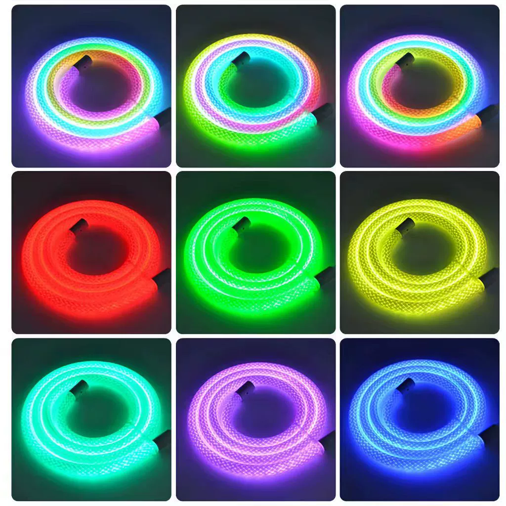 360° светящийся круглый неоновый свет LED сетка ткань с управлением через мобильное приложение интеллектуальное управление