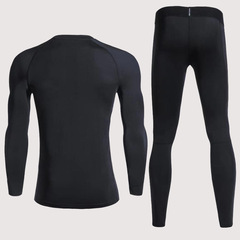 春秋新款運動緊身衣套裝速乾衣男款長袖長褲健身服打底壓縮褲