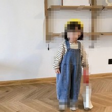2025新款韩版儿童牛仔背带裤韩版潮范宝宝宽松连体裤儿童外贸批发