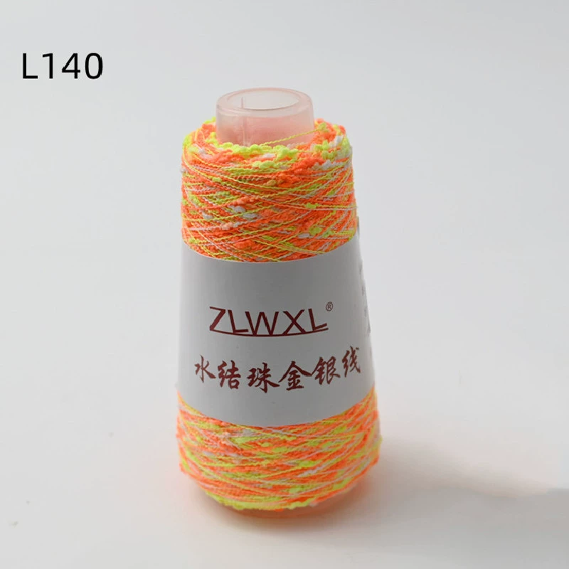 Woven silk threads handmade, 50 gram, gold and silver
