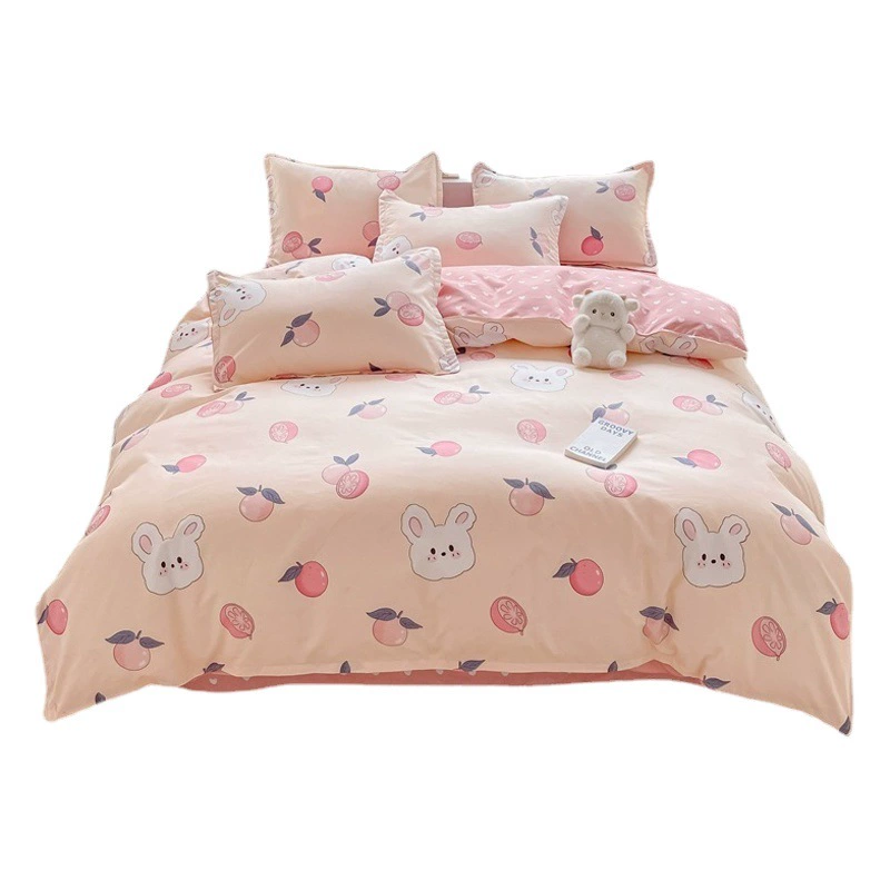 Корейский шлифовальный комплект из четырех предметов оптом, небольшая свежая простыня для студенческого общежития, пододеяльник, комплект из трех предметов, четыре сезона, универсальный