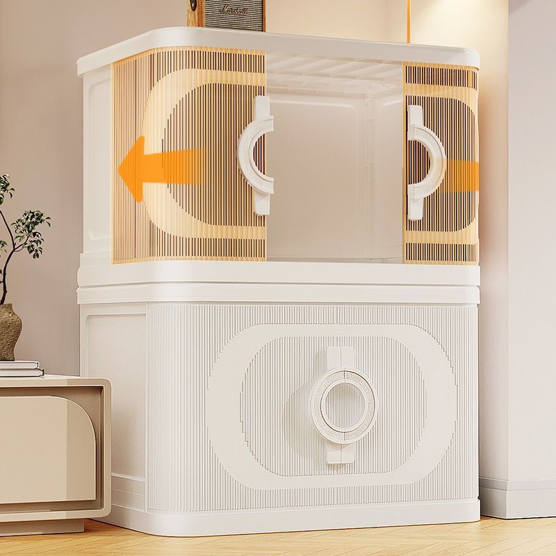 Rolling Storage Cabinet Storage Cabinet Thickened Wardrobe Folding Sliding Door Multi-Layer Living Room Snack Toy Household Storage Cabinet