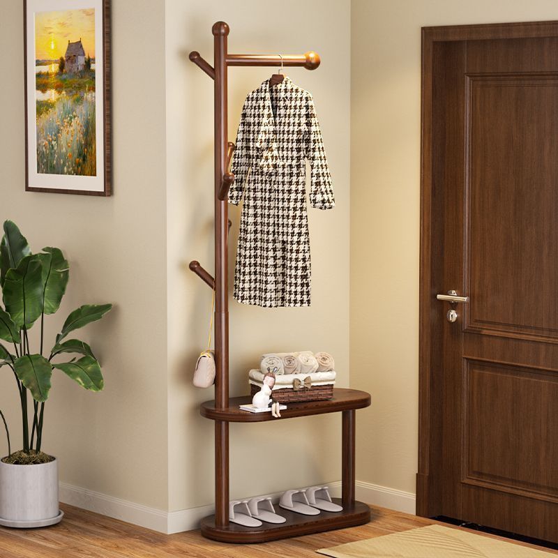 도매 프랑스 스타일 침실 단단한 나무 코트 랙 침대 옆 테이블 옷걸이 통합 홈 침실 스토리지 랙 간단한 옷