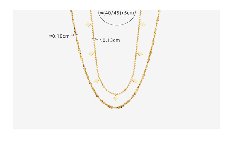 Simple Style Rhombus Titanium Steel Layered Necklace 1 Piece