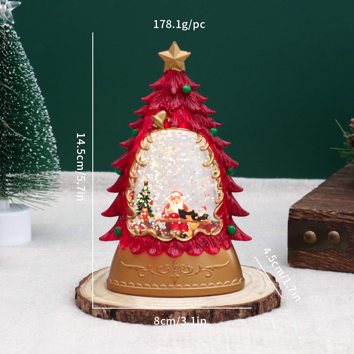Nuevo agua de Navidad lámpara de vela luminosa lámpara de viento decoración de Santa Claus pequeño regalo de árbol de Navidad