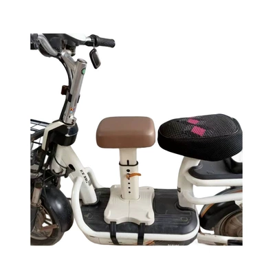 Electric Scooter Front-Mounted Child Seat for Infants and Toddlers, Safety Chair for Electric Bikes/Motorcycles (Electric car child seat) - r60-iron-milky-white-single-seat