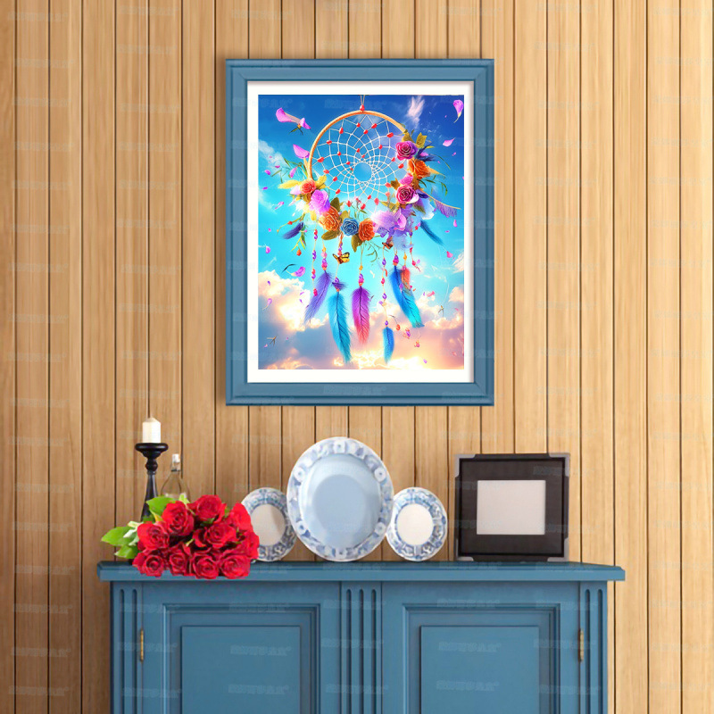 Mona Lisa real red de bordado cruzado y flores primavera nueva pequeña flor de pintura decorativa simple hecha a mano image 4