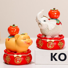 大象摆件吉祥物诸事大吉国潮新年礼品办公桌装饰礼物春季伴手礼新