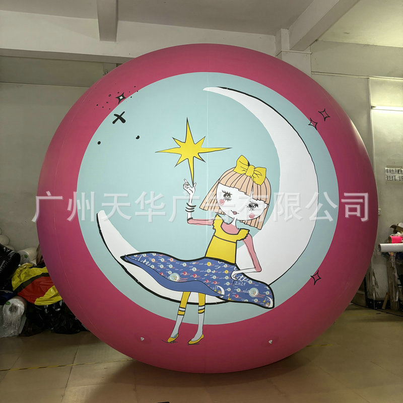 Personalizado inflado PVC esfera dibujos animados pulverización modelo de aire centro comercial Mei Chen tarjetas de perforación roja publicidad de luces de fotos props