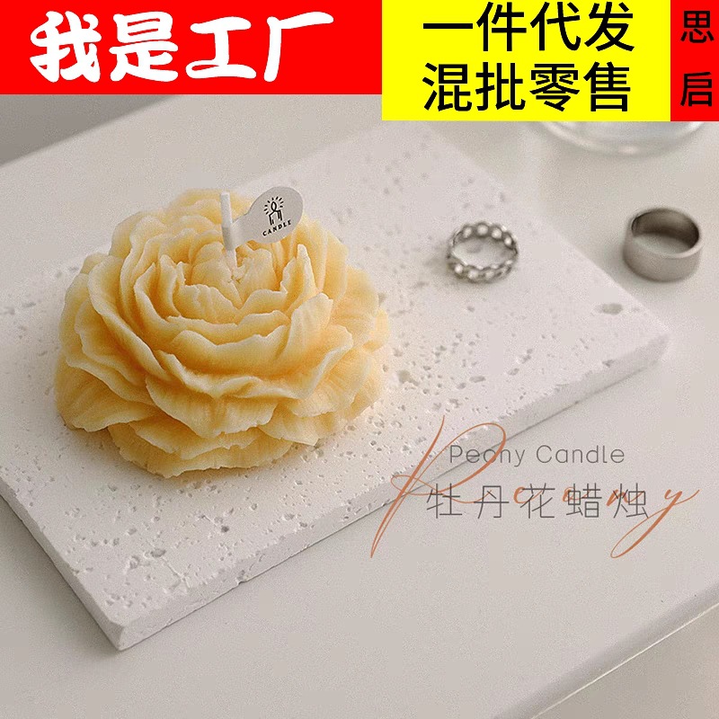 Caja de regalo de vela de flor de plátum de fragancia regalo de mano regalo creativo para amantes modelado adornos de cera de banda magnética