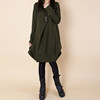 Autumn dress with sleeves for leisure, Korean style, plus size, round collar