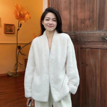 特价清仓女士皮草外套爆款秋冬新款进口貂绒皮毛一体中长款女