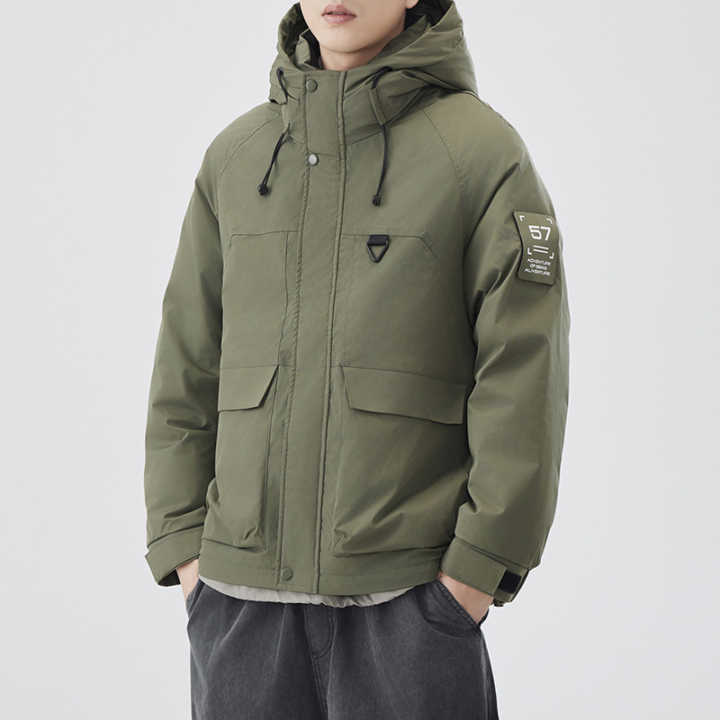 Men's velvet Japanese travel keep warm down jacket