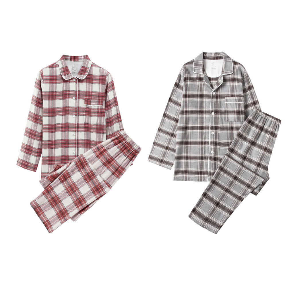 新款法兰绒睡衣无印家居服套装良品无侧缝秋冬保暖绒布情侣款