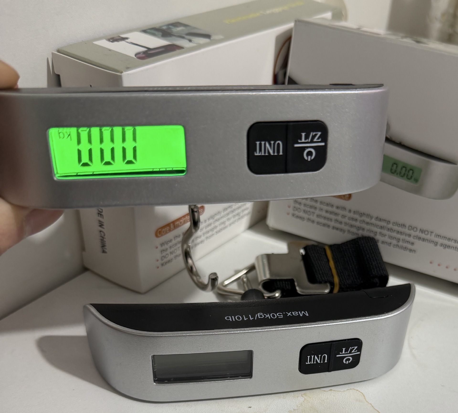 Sınır Ötesi El Tipi Tartı Askı Elektronik Tartı 50KG Taşınabilir Bagaj Tartısı Ev Kullanımı El Tipi Ağırlık Tartısı Kalın Saplı El Tipi Tartı