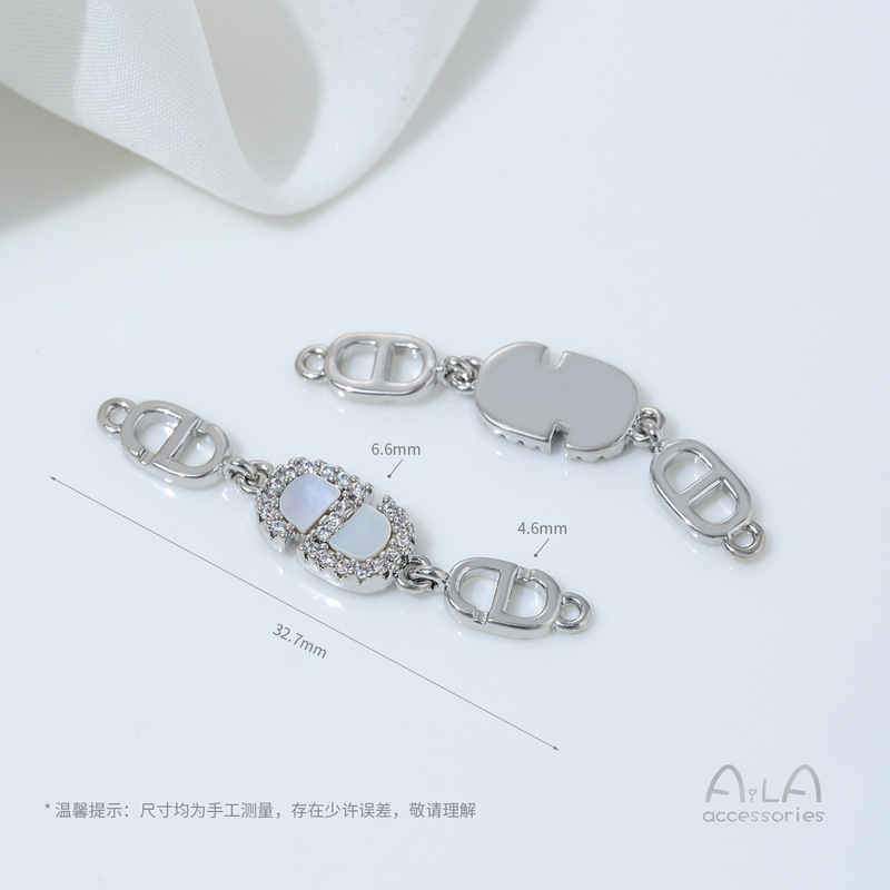 14K包金镶锆石蝴蝶葫芦樱花吊坠双吊手工diy珍珠手链项链吊饰配件|undefined