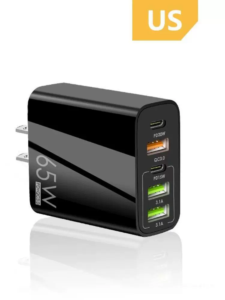 65W многопортовое зарядное устройство по британскому стандарту двойной 2PD20W, европейский стандарт, 3 USB быстрая зарядка, подходит для iphone15/12, fruit 13/1