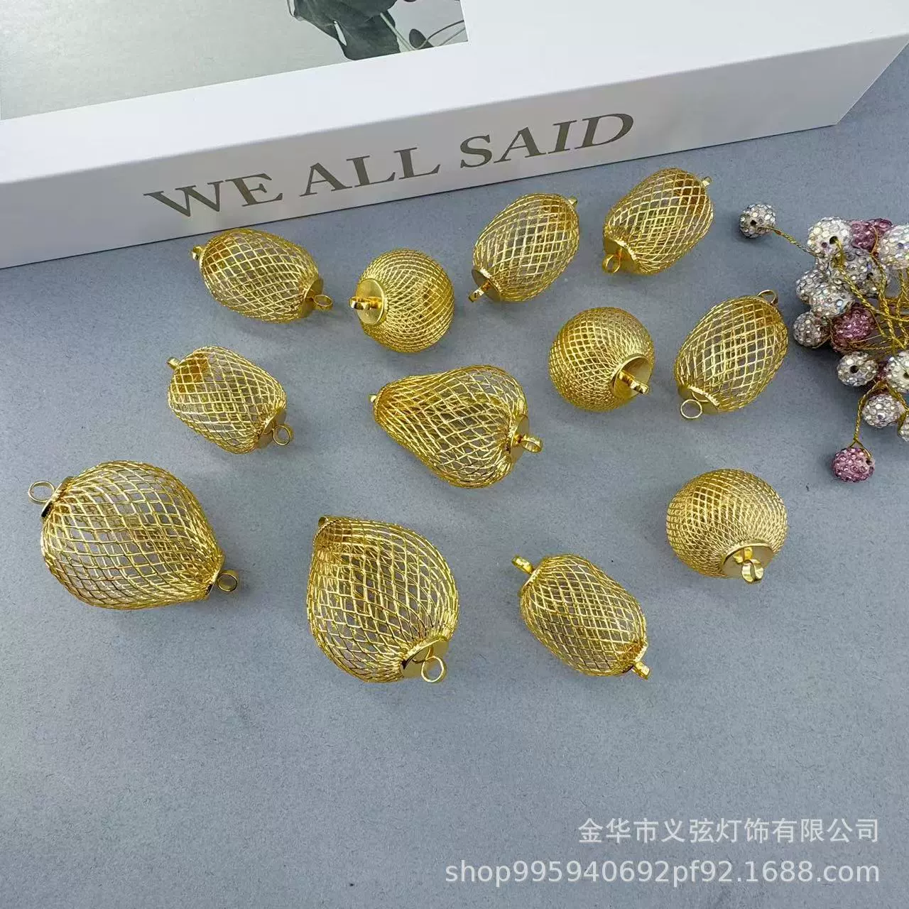 Декоративные аксессуары для волос в старинном стиле, поделка своими руками: подвеска-шар из железной проволоки с двойным отверстием, ажурная сетка, элементы китайского стиля