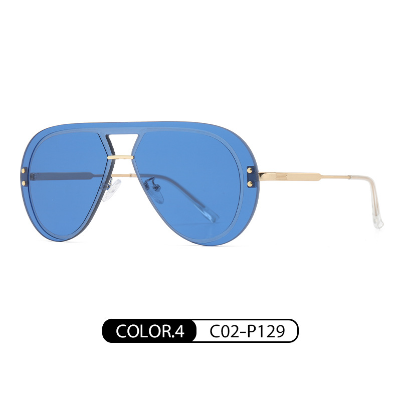 Nuevas gafas de sol transfronterizas JS8521 de los hombres de moda de una sola pieza sin marco gafas de sol al aire libre de conducción clásica Rana gafas