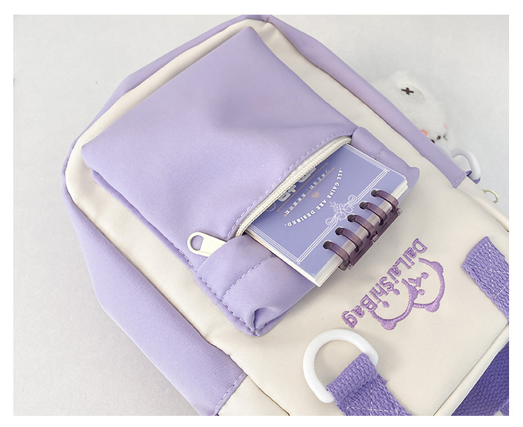 A Japanese niche double-sided multi-purpose bag for girls, a fresh and cute student single-shoulder bag, versatile carrying bear, +3 yuan undefined