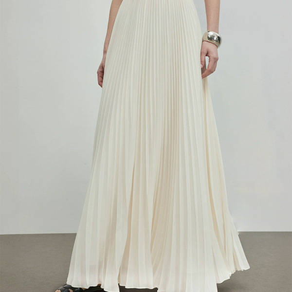 Summer elegant shiffon white long skirt