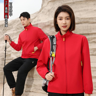 Spring and Autumn Thin Vertical Collar Jacket Work Clothes Outdoor Jacket Advertising Shirt Printed Logo Work Clothes Zipper Coat