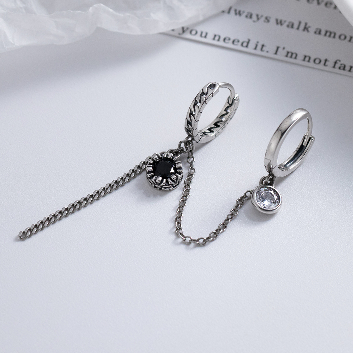 Eloch S925 plata esterlina tailandesa diamantes agujeros de orejas de moda super cool diseño joyas de orejas para mujeres M05077