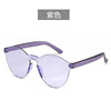 The new frameless conjoined fruit jelly transparent sunglasses European and American candy color sunglasses integrated color cross -border