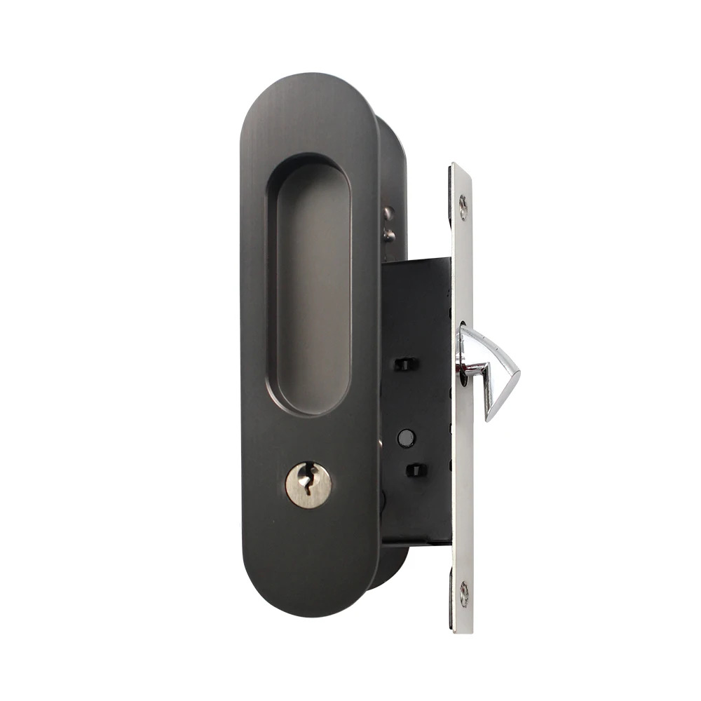 Acero inoxidable 304 bloqueo de puerta deslizante ovalada puerta deslizante de madera deslizante bloqueo de gancho de puerta deslizante incrustado bloqueo de gancho de puerta