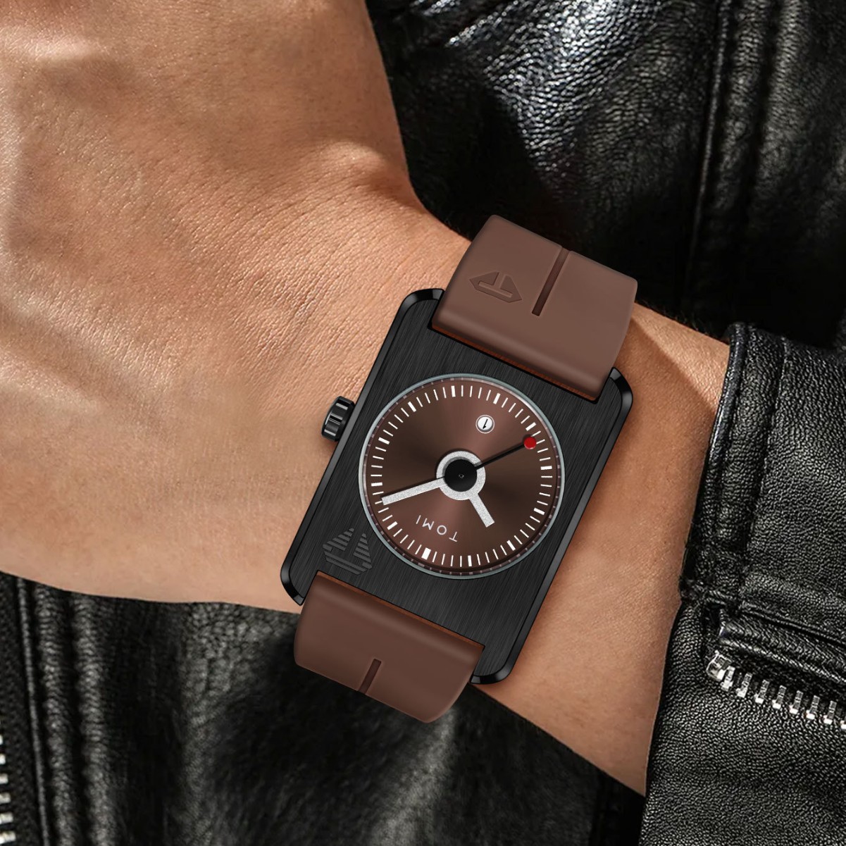Square Calendar Watch Korean Style Student Watch With Rubber Strap For Men Fashionable_voghion.com