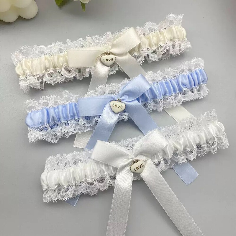 European and American Lace Bridal Garter Belt, Heart-Shaped Bow Garter Belt, Blue Leg Ring Bridal Wedding Accessory Garter Belt European and American Lace Bridal Garter Belt, Heart-Shaped Bow Garter Belt, Blue Leg Ring Bridal Wedding Accessory Garter Belt