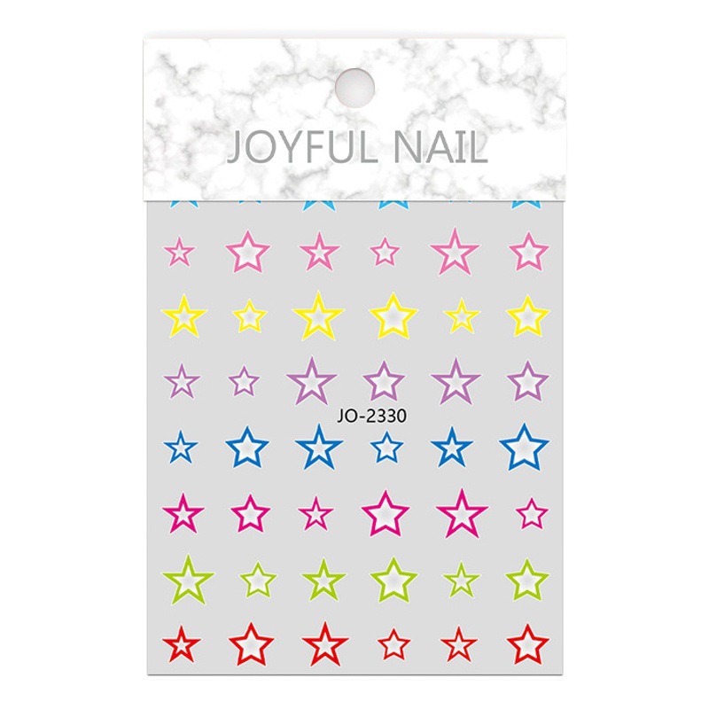 Internet celebridad Nueva dopamina estrella uñas pegatinas macaron color cinco puntas amor uñas pegatinas con adhesivo