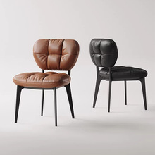 CubeLoaf面包椅现代简约皮质餐椅无扶手高级餐厅布艺化妆椅洽谈椅