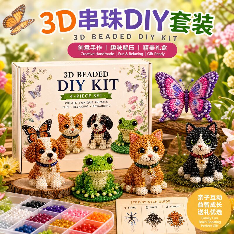 In-Stock Cross-Border New Product Petite 3D Beaded Animal Craft Kit Handmade DIY Animal Beads In-Stock Cross-Border New Product Petite 3D Beaded Animal Craft Kit Handmade DIY Animal Beads