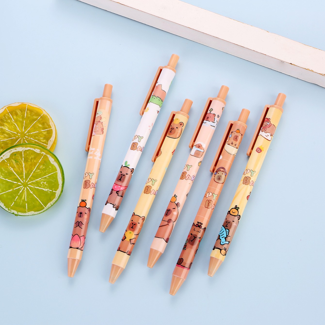 Bolígrafo de prensa de Kapibala Papelería de dibujos animados creativos Bolígrafo de gomas de escritura para estudiantes Bolígrafo de firma a base de agua para oficina
